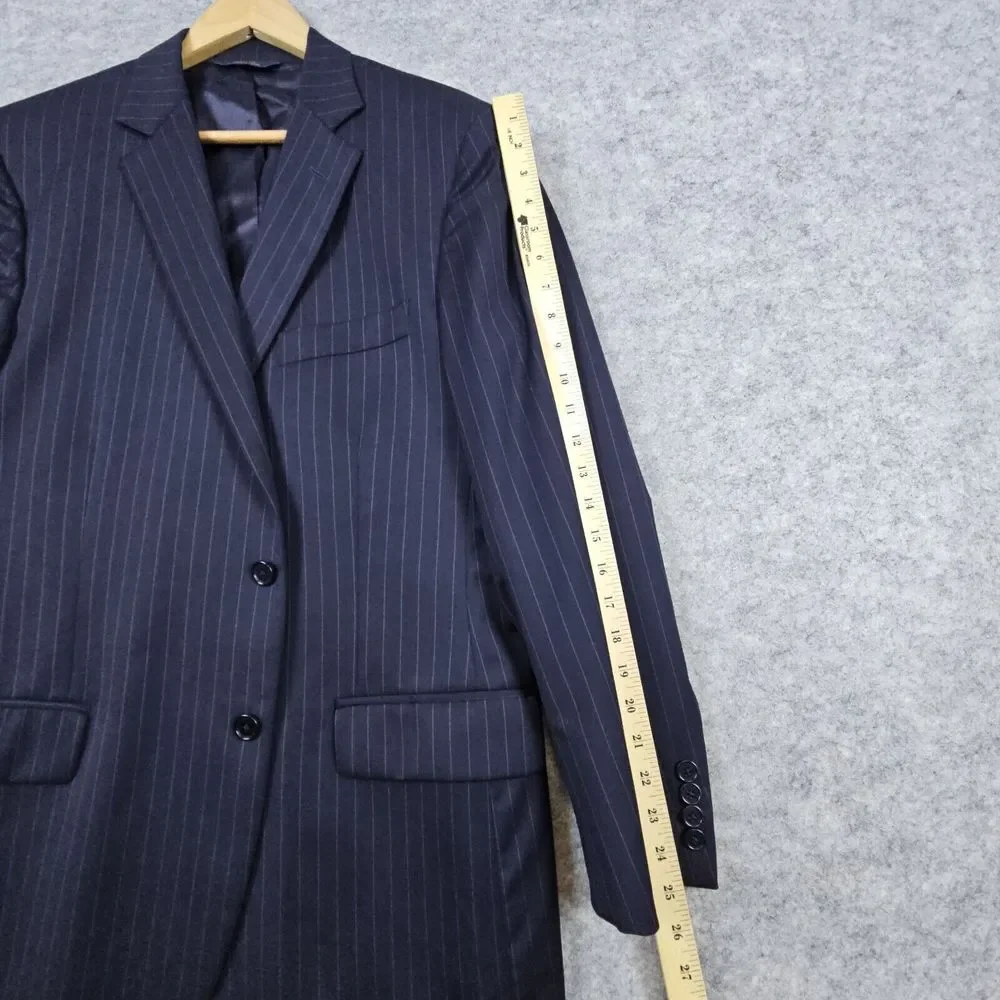 Brooks Brothers 1818 Fitzgerald Blazer Size 43R 100% Wool Navy Blue Pinstripes‎